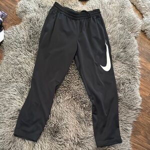 Black Athletic Pants with White Logo